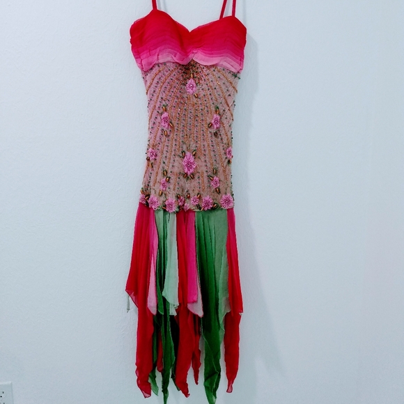 catha ya Dresses & Skirts - CATHA YA M HAND BEADED SILK FAIRY DRESS